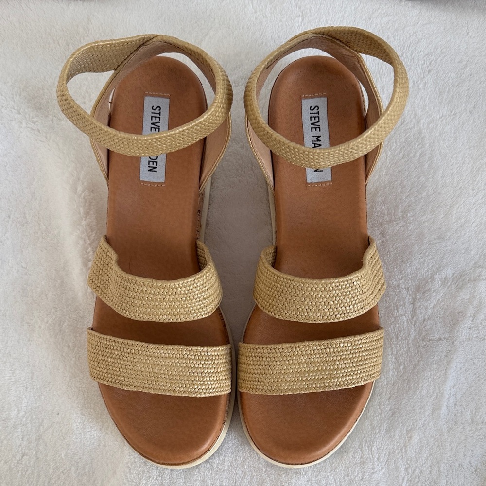 Steve Madden Bandi Espadrille Platform Sandal | Natural Raffia | Size 8.5 - Picture 5 of 16